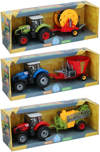 [871125242676] EDDY TOYS Friction Powered Tractor With Trailer