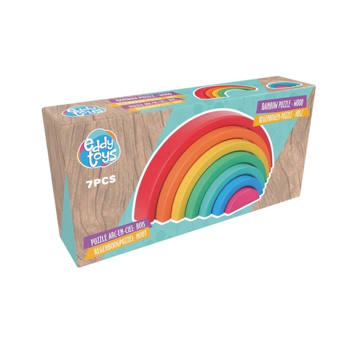 [871125246560] EDDY TOYS Wooden Rainbow Puzzle 23x12cm