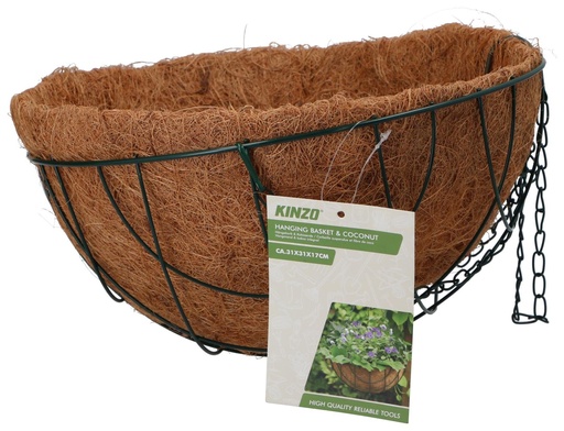 [871125230500] KINZO Hanging Plant Basket With Coconut Liner