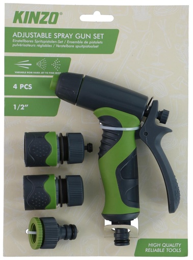 [871125227205] KINZO Adjustable Spray Gun Set with Connectors