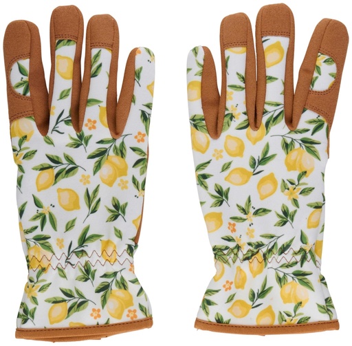 [871125230168] KINZO Garden Gloves Lemon Design Size 8