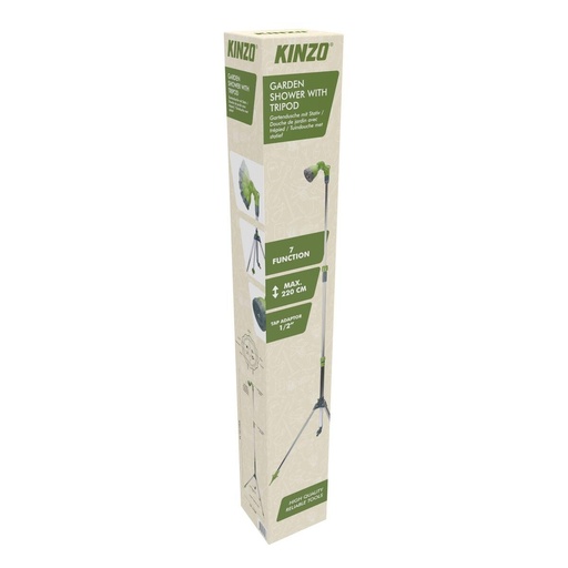 [871125227207] KINZO Garden Shower with Tripod 160-220cm