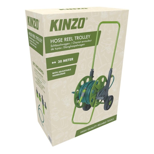 [871125227184] KINZO Garden Hose Reel Trolley 30m