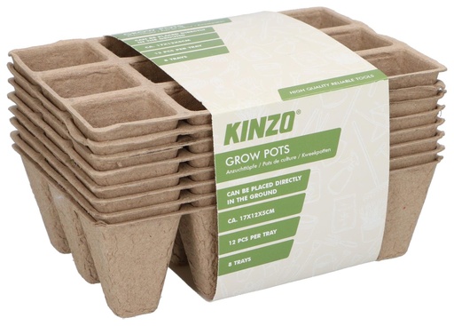 [871125227045] KINZO Grow Pots 8x12 Cells 17x12x5cm