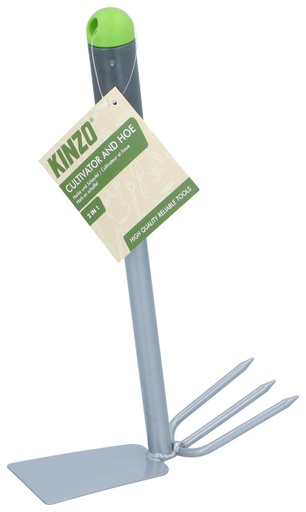 [871125230362] KINZO Garden Cultivator and Hoe 2-in-1 32cm