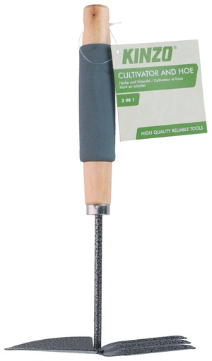 [871125230381] KINZO Garden Cultivator And Hoe 27cm