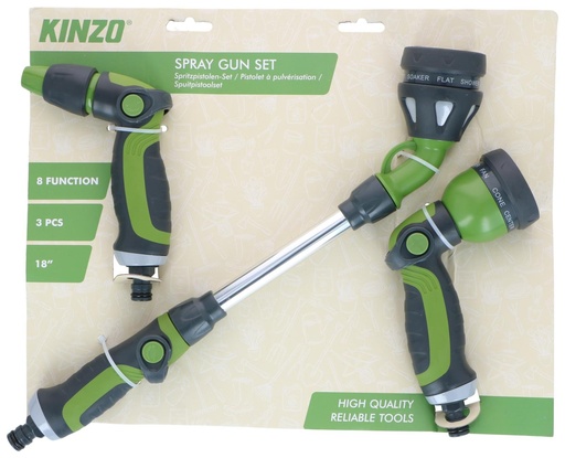 [871125227190] KINZO Spray Gun 8 Functions 18 Inch