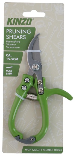 [871125227232] KINZO Pruning Shears 15.5cm with Finger Support