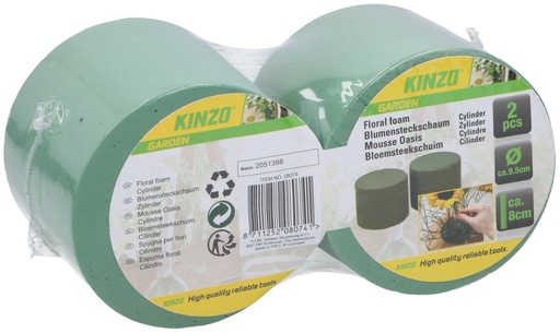 [871125208074] KINZO Floral Foam Round D9.5x8cm