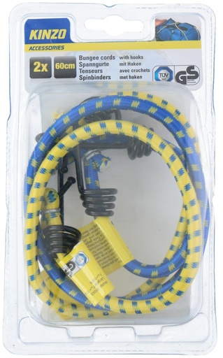 [871125285563] KINZO Bungee Cords 60cm with Hooks