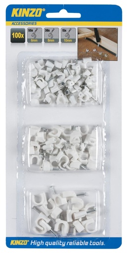 [871125222121] KINZO Cable Clips for Cable Management