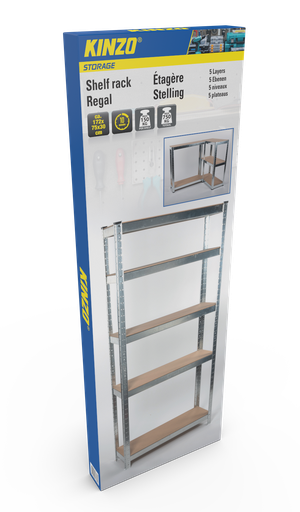 [871125217869] KINZO Shelf Rack 5 Layers 172x75x30cm 150kg