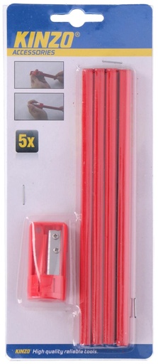[871125254505] KINZO Carpenter Pencils with Sharpener