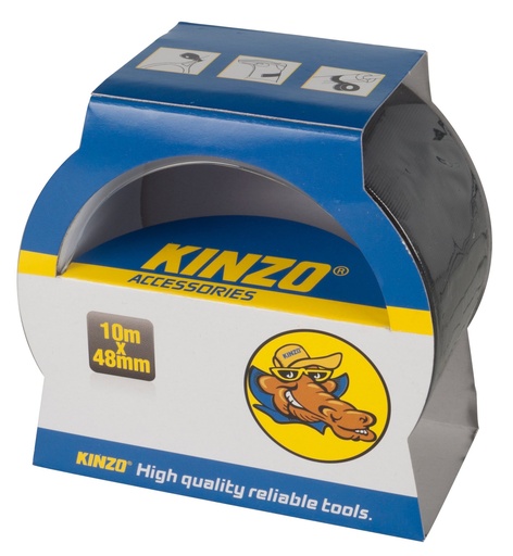 [871125279440] KINZO Tape Black 10m x 48mm