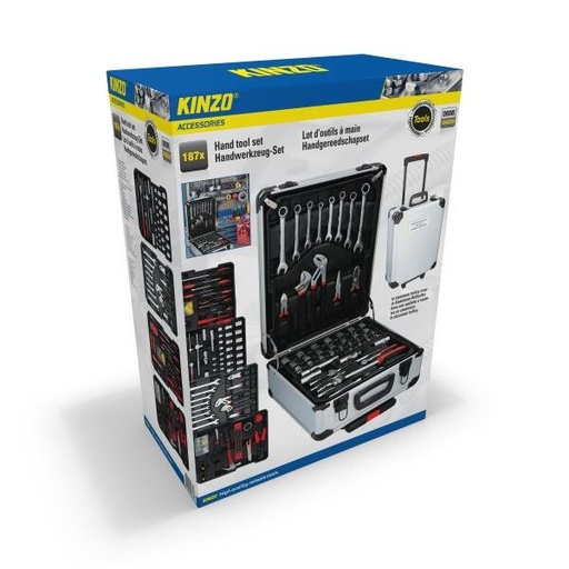 [871125216672] KINZO Tool Case 187 Pieces