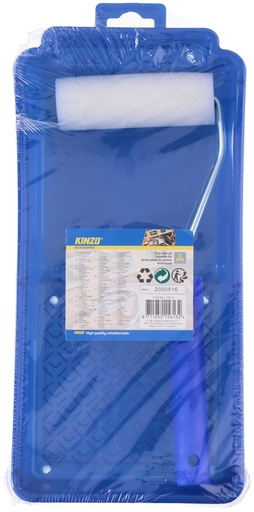 [871125215613] KINZO Kinzo Paint Roller with Tray and Handle 10cm