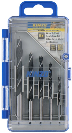 [871125217124] KINZO Wood Drill Bit Set 3-8mm