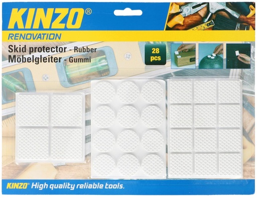[871125215669] KINZO White Self-Adhesive Anti-Skid Furniture Pads