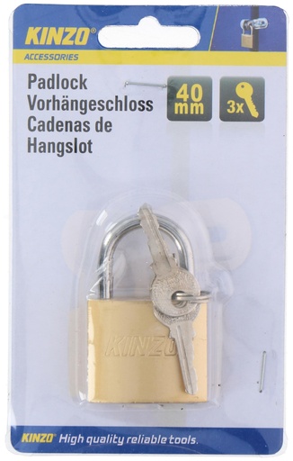 [871125279388] KINZO Padlock 40mm with 3 Keys