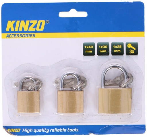 [871125279391] KINZO Padlock 25/30/40mm