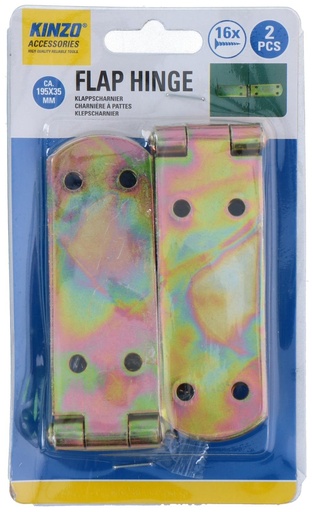 [871125247205] KINZO Flap Hinge 19.5x3.5cm