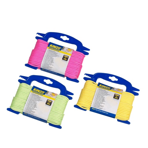 [871125298030] KINZO Rope 4mm x 23m Fluorescent with Holder