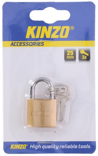 [871125248734] KINZO Padlock 25mm with 3 Keys