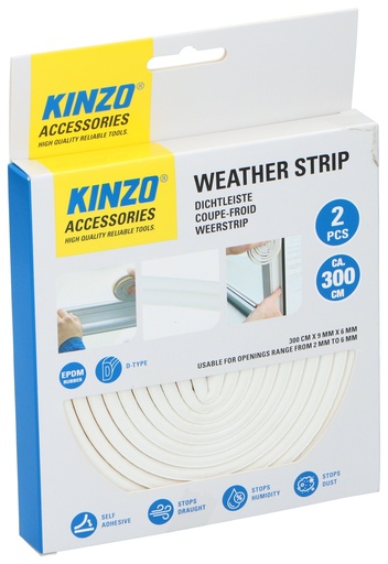 [871125249886] KINZO Weather Strip D-shape 3m