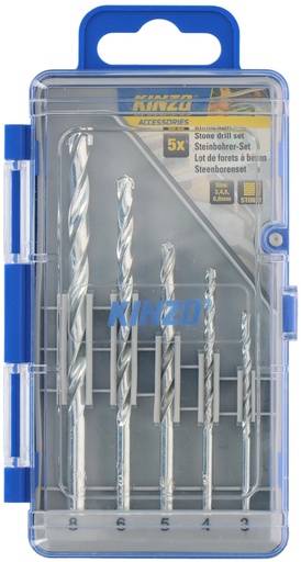 [871125217126] KINZO Stone Drill Bit Set 3-8mm