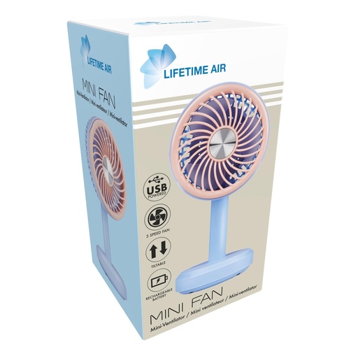 [871125243629] LIFETIME Table Fan USB 500mAh 3 Speed