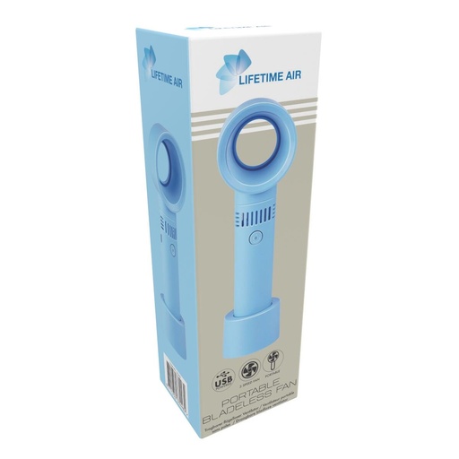 [871125233248] LIFETIME Portable Bladeless USB Fan Blue