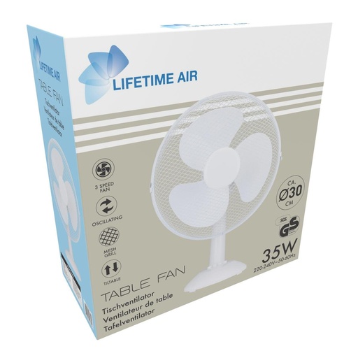 [871125250384] LIFETIME Table Fan 230V 30cm 35W