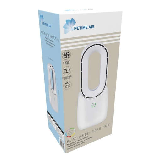 [871125233244] LIFETIME Table Fan Bladeless USB 1800mAh