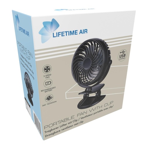[871125247489] LIFETIME Portable Fan with Clip 1200mAh