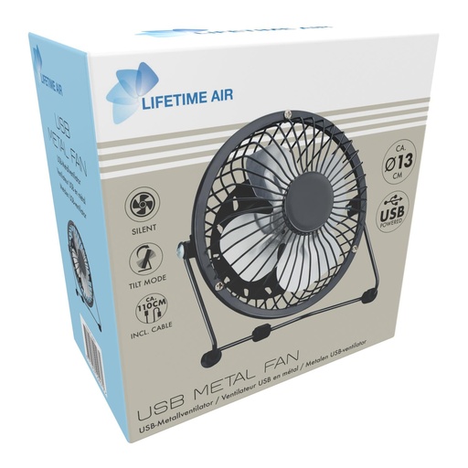 [871125250407] LIFETIME Table Fan USB Black