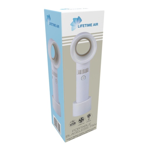 [871125233249] LIFETIME Portable Bladeless USB Fan White