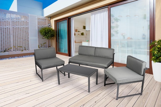 [871125219500] LIFETIME London Lounge Set with Steel Frame
