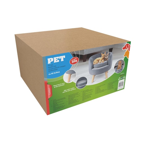 [871125247494] PET COMFORT Dog Sofa D40.5x36cm with Wooden Legs