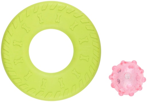 [871125242524] PET TOYS Dog Toy Frisbee 25cm With LED Ball