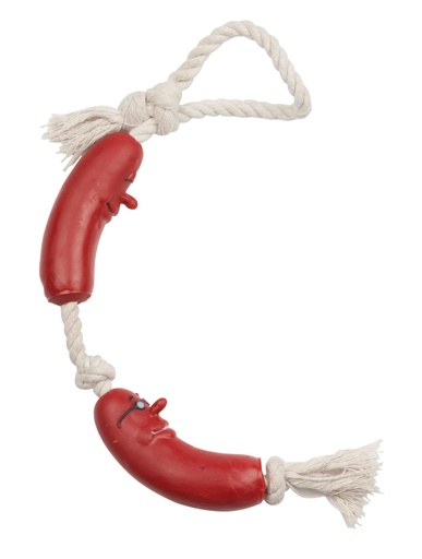[871125298358] PET TOYS Dog Toy Sausage With Rope