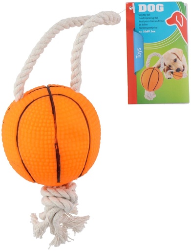 [871125216541] PET TOYS Dog Toy Ball with Rope 20cm