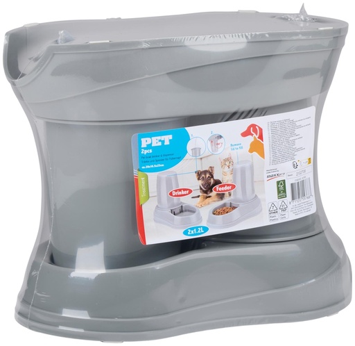 [871125255768] PET TREATMENT Dog Drinker and Feeder 1.2L