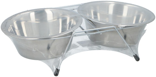 [871125238938] PET TREATMENT Dog Bowl Duo with Stand 550ml