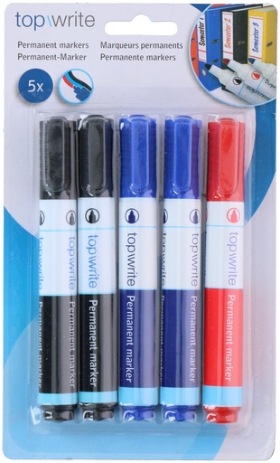[871125298574] TOPWRITE Permanent Marker Black Blue Red