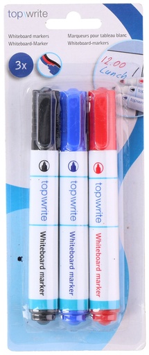 [871125245256] TOPWRITE Whiteboard Marker Black, Blue, Red