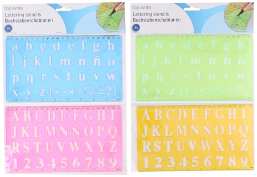 [871125245180] TOPWRITE Lettering Stencils 23x33cm