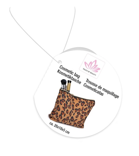 [871125223710] TOUCH OF BEAUTY Cosmetic Bag Leopard Print 26x18x5cm