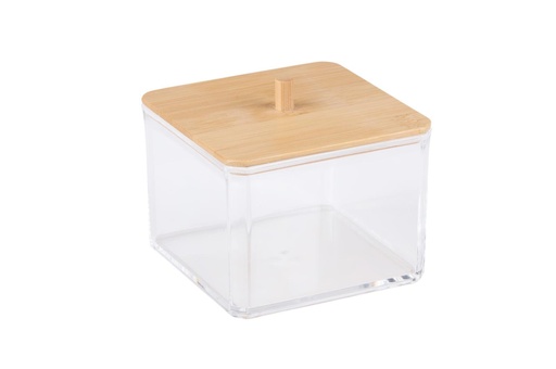 [871125226058] TOUCH OF BEAUTY Cosmetic Organizer With Bamboo Lid
