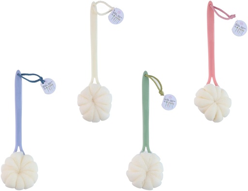 [871125200088] TOUCH OF BEAUTY Bath Sponge with Handle 37x12x10cm