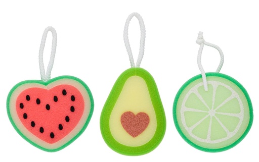 [871125230734] TOUCH OF BEAUTY Bath Sponge Fruit Shape 14x10.5x3cm